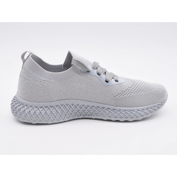Navig8 Sneakers Womens 6.5 Shoes Gray Stretch Knit Lace Up Athletic Low Top - Picture 3 of 11